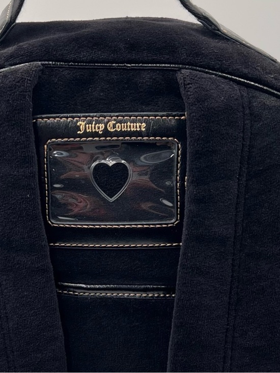 Vintage Juicy Couture Y2K Black Velour Large Backpack Embroidered Crown Logo main image 11